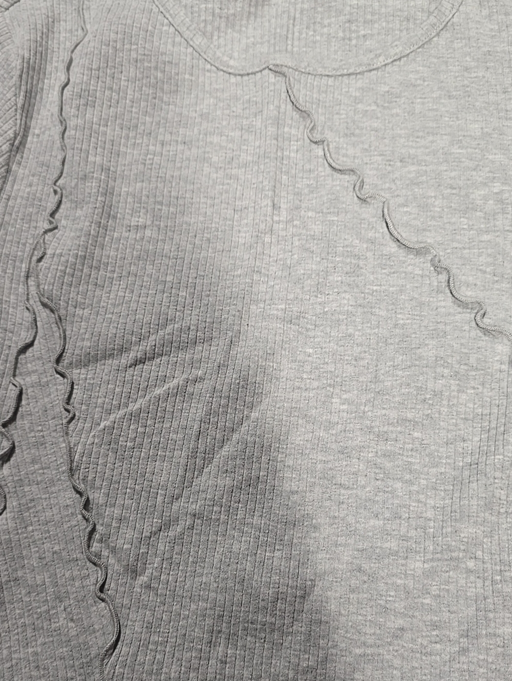 Wild Fable Ribbed Short Sleeve Top in Gray Size Large NWT - Picture 7 of 10